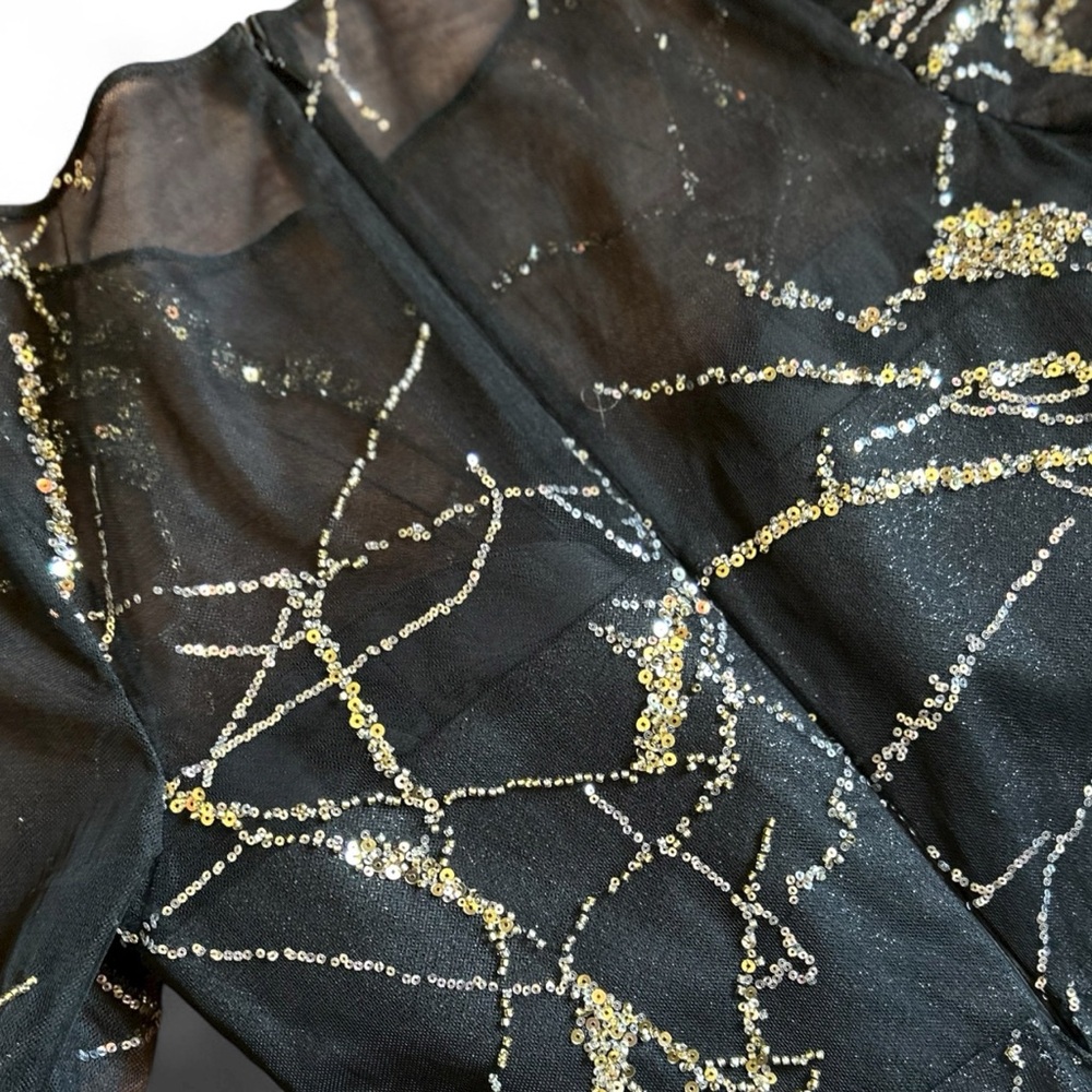 • New Listing • Rickie Freeman for Teri Jon Dress in Black and Gold - Picture 5 of 7